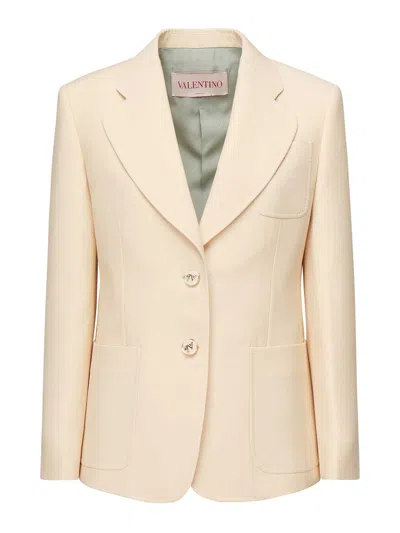 Valentino Crepe Couture Blazer In Neutrals