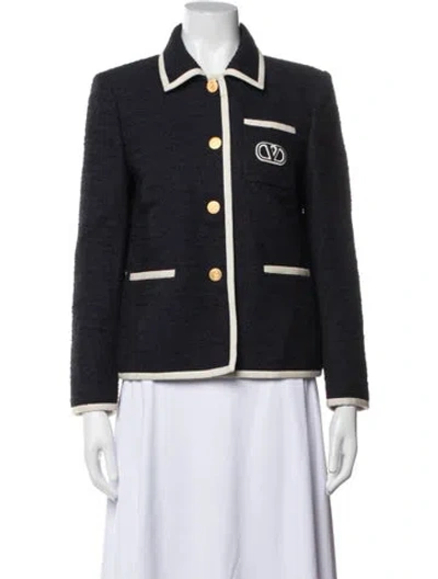 Pre-owned Valentino Blazer In Blue
