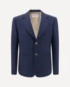 Valentino Slim Fit Wool Gabardine Jacket In Blue