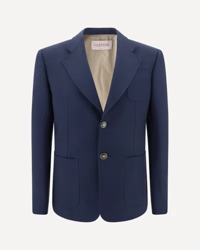 Valentino Single-breasted Jacket In Blue