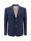 Valentino Garavani Single-breasted Virgin Wool Blazer With Mirror Lapels In Blue