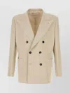 Valentino Textured Linen Viscose Jacket In Neutral