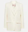 Valentino Single-breasted Blazer In Wool And Silk In Weiss