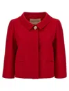 Valentino Womens Paris Heart-button Relaxed-fit Wool And Silk Jacket