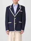 Valentino Blue Jersey Blazer With Torchon Piping In Blue