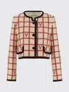 Valentino Garavani Ivory Jacket With Check Vlogo Pattern In Animal Print