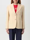 Valentino Single-breasted Long-sleeved Blazer In Yellow