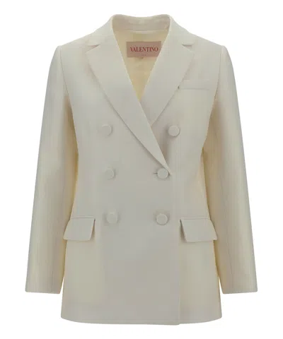 Valentino Oversize Wool-blend Blazer Jacket In Mauve