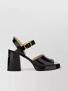 Valentino Block Heel Buckle Detail Open Toe Sandals