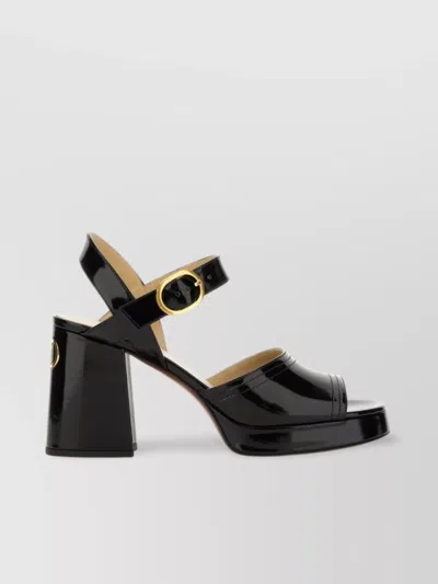 Valentino Garavani Block Heel Buckle Detail Open Toe Sandals