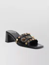 Valentino Block Heel Sandals Studded Embellishments