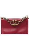 Valentino Blossom Nappa Leather Vlogo Mini Chain Clutch (authentic Pre-loved) In Burgundy