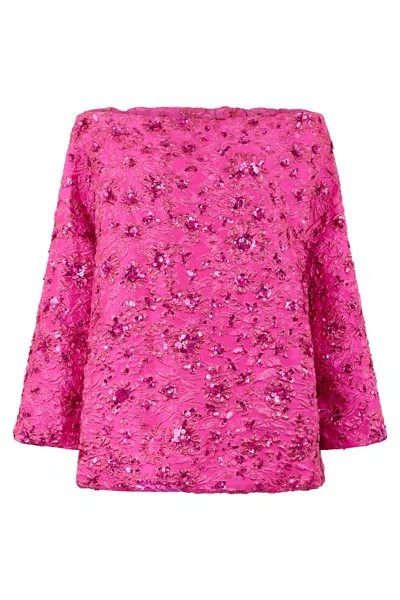 Valentino Blouse With Floral Embroidery In Pink