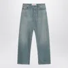 Valentino Stitched Belt Loops Straight Five-pocket Trousers In Blue