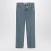 Valentino Five-pocket Denim Trousers Featuring Button Embellishments In Blue