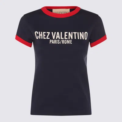 Valentino Garavani Navy Blue Cotton T Shirt