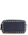 Valentino Blue Calfskin Rockstud Double Zip Crossbody (authentic Pre-loved)