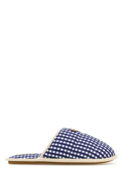 Valentino Garavani Blue Check Slides