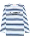 Valentino Long Sleeve Cotton T-shirt With Striped Pattern