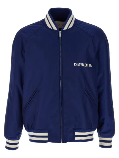 VALENTINO BLUE CHEZ VALENTINO BOMBER JACKET
