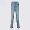 Valentino Womens Denim Blu Lav Chiaro Embroidered Straight-leg Denim Jeans In Blue