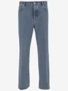 Valentino Five-pocket Denim Trousers Featuring Button Embellishments In Blue