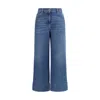 Valentino Cuffed Ankle Jeans With Front Button And Zip Closure In Blue