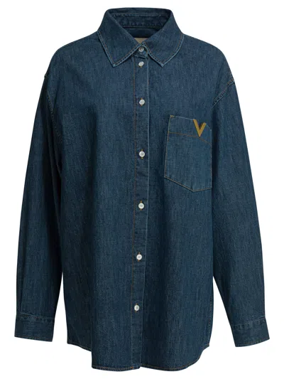 Valentino Blue Cotton Shirt