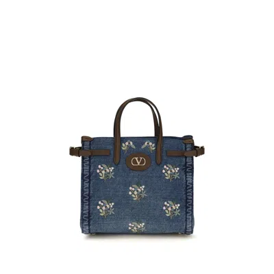 Valentino Garavani Blue Cotton Shoulder Bag