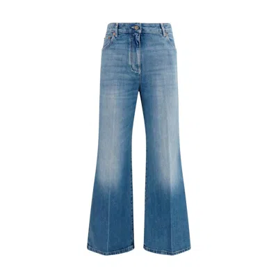 Valentino Blue Cotton Straight-leg Jeans