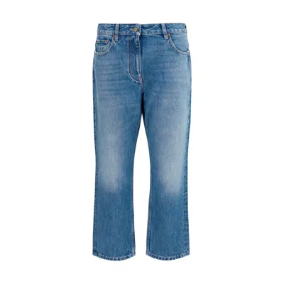 Valentino Blue Cotton Straight-leg Jeans
