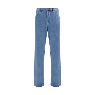 Valentino Straight-leg Cotton Jeans In Blue