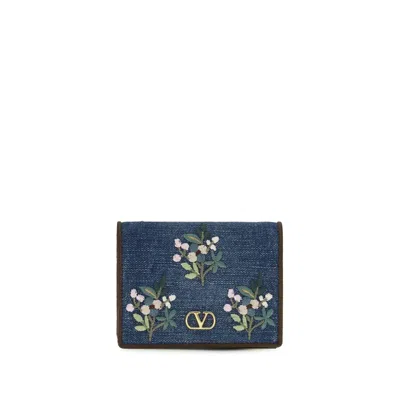 Valentino Garavani Blue Cotton Wallet