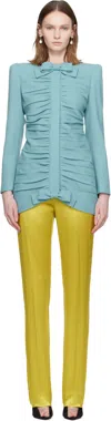 Valentino Light Blue Crispy Light Wool Jacket In Blue