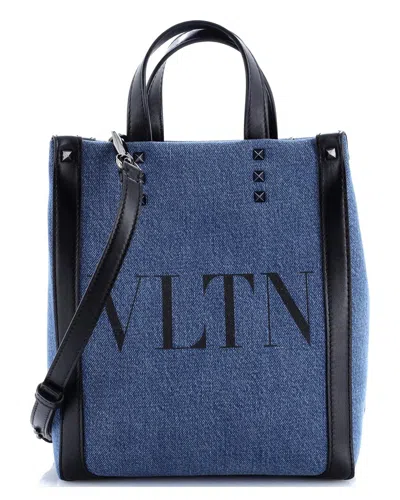 Valentino Garavani Valentino Blue Denim Grande Plage Vltn Tote Denim Mini (authentic Pre-loved)