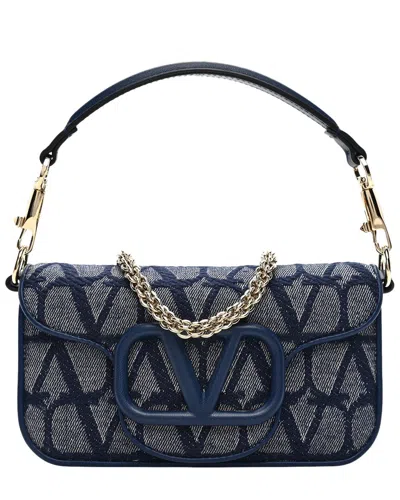 Valentino Garavani Valentino Blue Denim Iconographe Vlogo Small Loco Shoulder Bag (authentic Pre-  Loved)