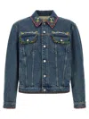 Valentino Denim Jackets Embroideries In Blue