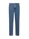 Valentino Studded Straight-leg Jeans In Blue