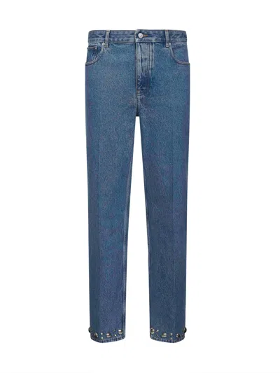 Valentino Blue Denim Jeans With Cabochons