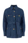 Valentino Sahariana Denim Jacket In Blue