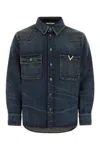 Valentino Denim Shirt With Chest Pockets And Visible Stitching