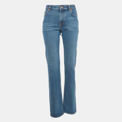Pre-owned Valentino Blue Denim Straight Leg Jeans M/waist 30"