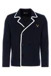 Valentino Wool Knit Jacket In Blue