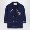 Valentino Blue Double-breasted Wool Cardigan
