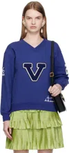 Valentino Garavani Sweatshirt With V And Le Chat De La Maison In Blue
