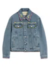 Valentino Denim Jackets Embroideries In Blue