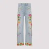 Valentino Embroidered Jeans In Blue