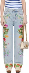 Valentino Blue Embroidered Jeans