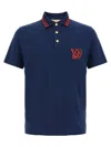 Valentino Garavani Polo Shirt With Vg Embroidery In Blue