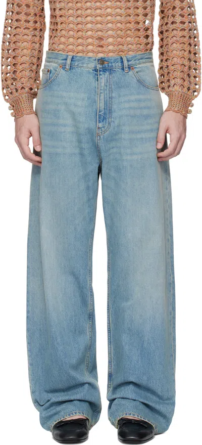 Valentino Jeans With Belt Loops In Blue